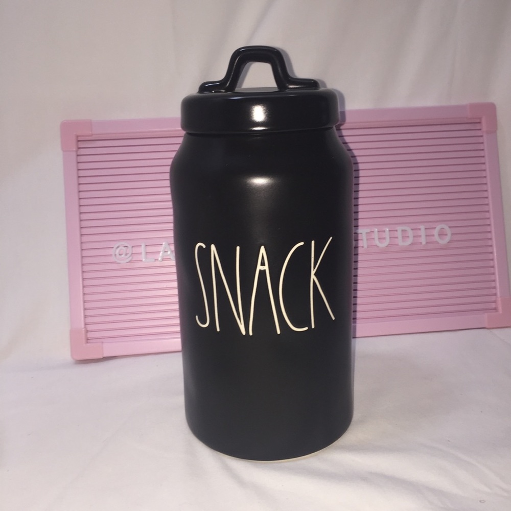 Rae Dunn SNACK tall skinny canister chunky lid